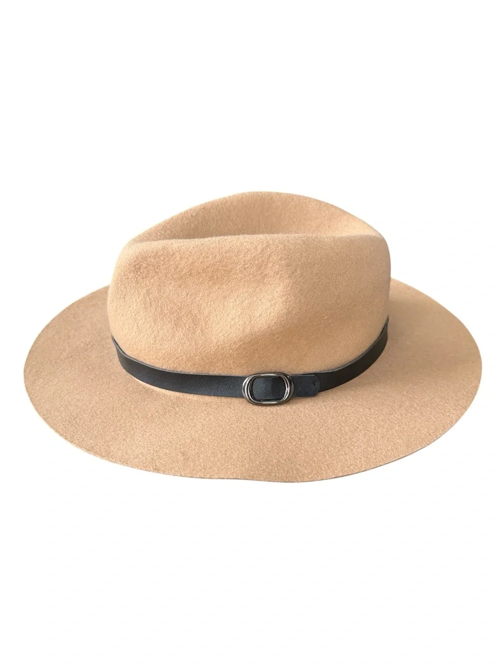 Do Everything In Love Tan 100% Wool Wide Brim Fedora Hat